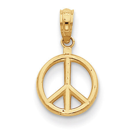 Peace Symbol Pendant 14k Gold Polished D4053