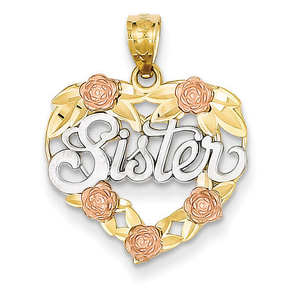 Sister Heart Pendant 14k Two-tone Gold K2696, MPN: K2696, 886774277592