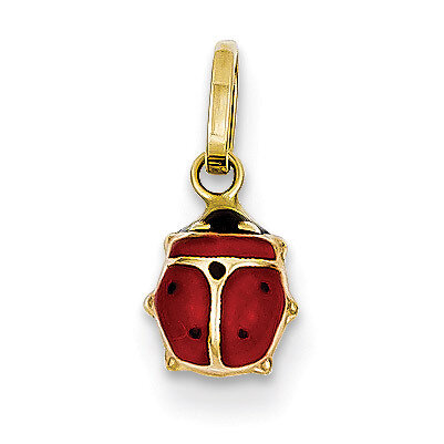 Enameled Ladybug Charm 14k Gold M2220