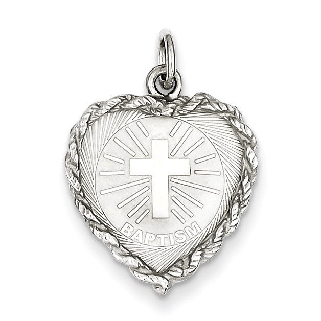 Baptism Disc Charm Sterling Silver QC2384