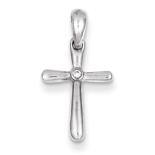 Cubic Zirconia Cross Pendant Sterling Silver QC3305, MPN: QC3305, 883957267821