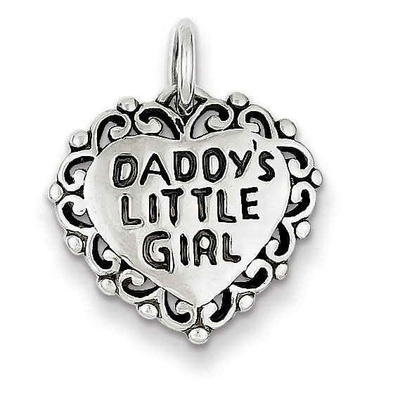 Antiqued Daddy's Little Girl Sterling Silver QC6015