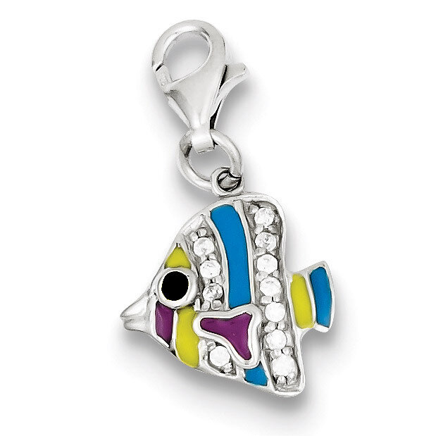 Multi-colored Enameled Fish Charm Sterling Silver QC6229, MPN: QC6229, 883957915234