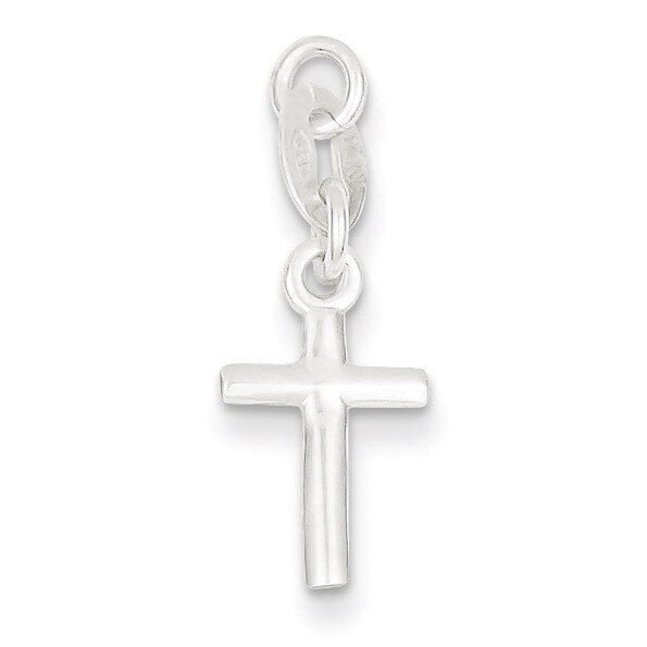 Polished Cross Charm Sterling Silver QC6649, MPN: QC6649, 883957576350