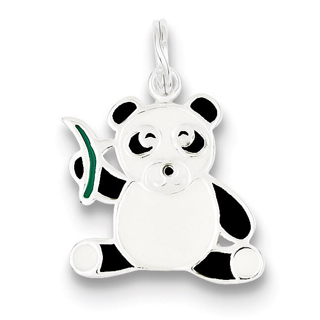 Enameled Panda Bear Charm Sterling Silver QC6823, MPN: QC6823, 883957568263