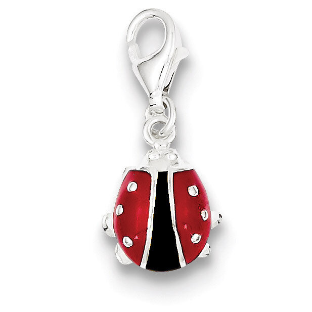 Enameled Lady Bug Charm Sterling Silver QC7533, MPN: QC7533, 883957579337