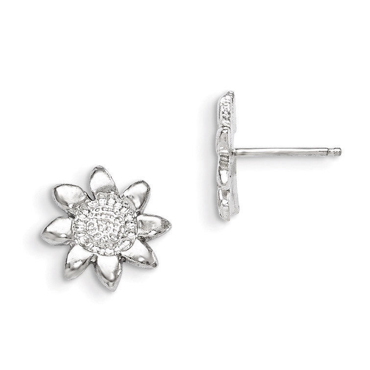 Flower Mini Earrings Sterling Silver QE119, MPN: QE119, 883957921815