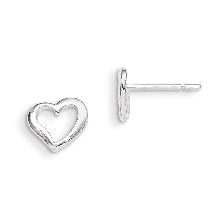 Polished Heart Post Earrings Sterling Silver QE7044