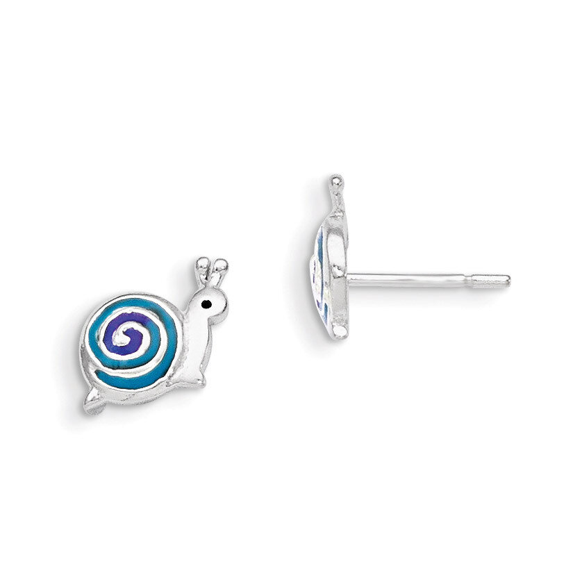 Enameled Snail Post Earrings Sterling Silver QE8670, MPN: QE8670, 883957529837