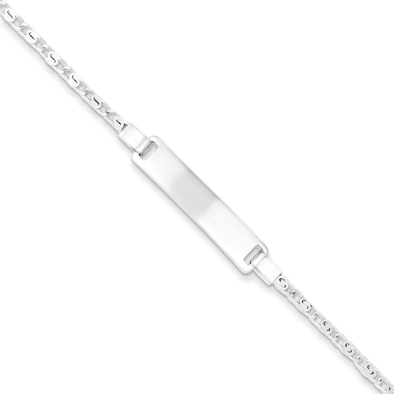 Polished Engravable Children's ID Bracelet Sterling Silver QID176-6