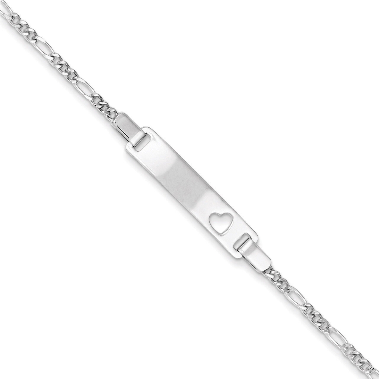 Baby ID with Cut-out Heart Bracelet Sterling Silver QID40-6