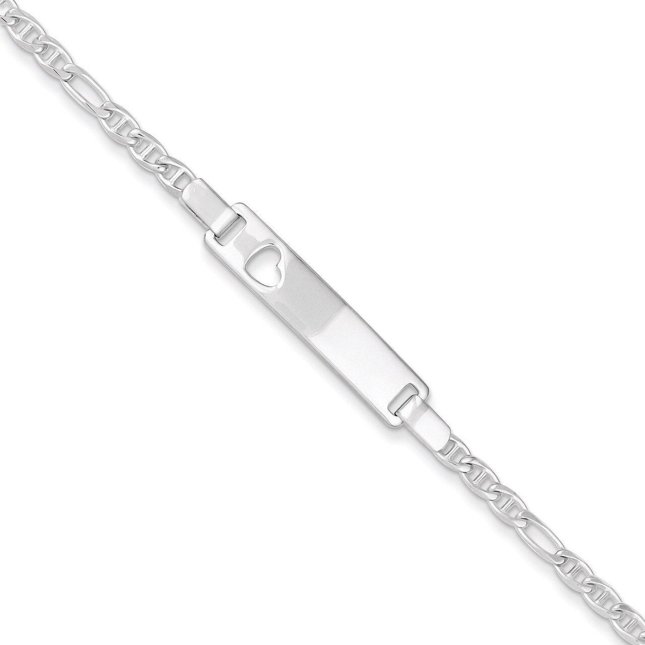 Baby ID with Cut-out Heart Bracelet Sterling Silver QID46-6, MPN: QID46-6, 886774558028