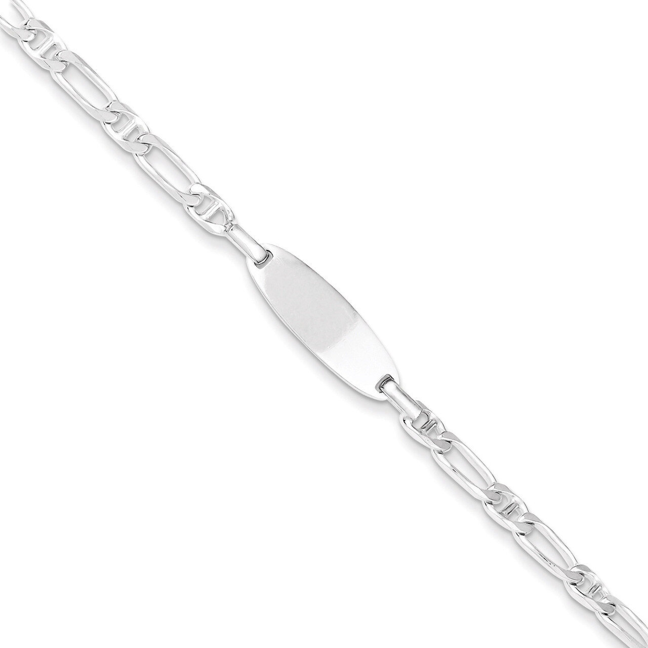 Polished Engravable Childrens ID Bracelet Sterling Silver QID62-6, MPN: QID62-6, 883957571416