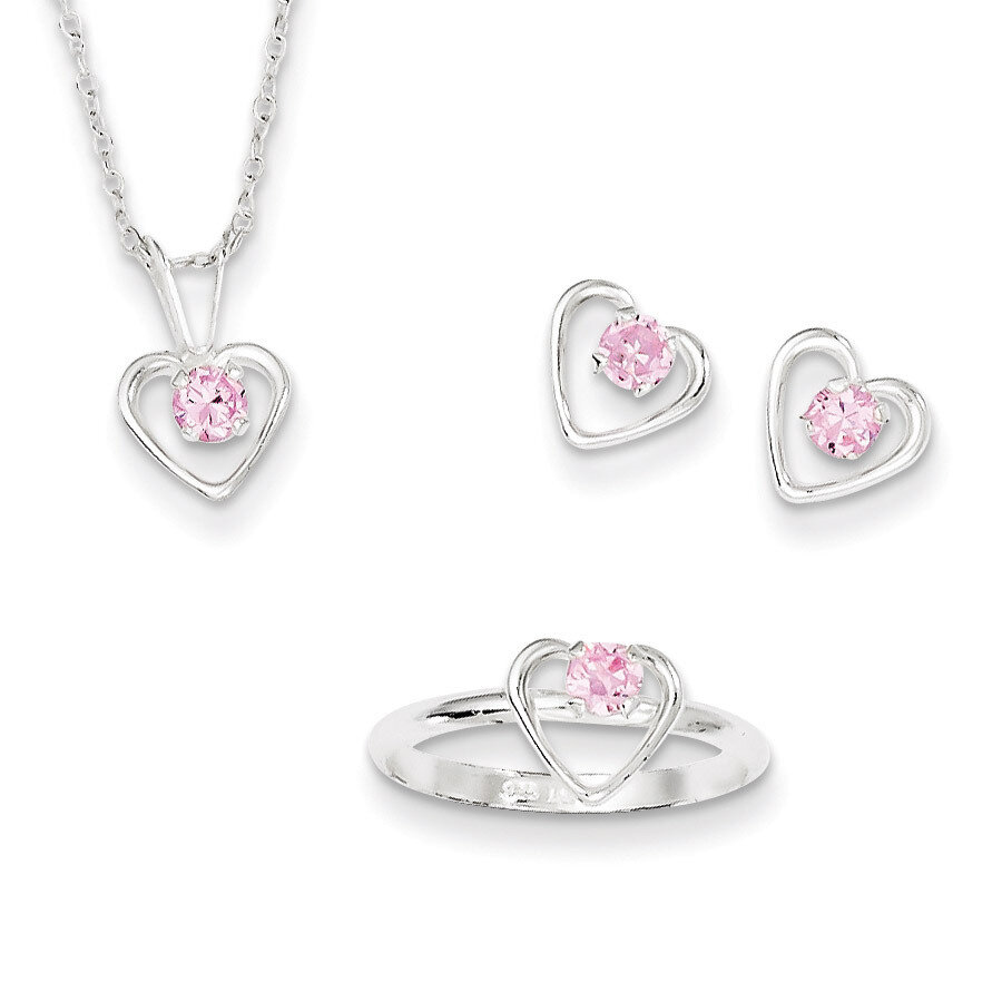 Childs 15 Necklace, Earrings &amp; Size 3 Ring Set Sterling Silver QST247SET, MPN: QST247SET, 886774559…