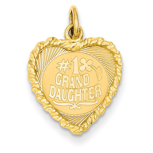 #1 Granddaughter Disc Charm 14k Gold XAC616