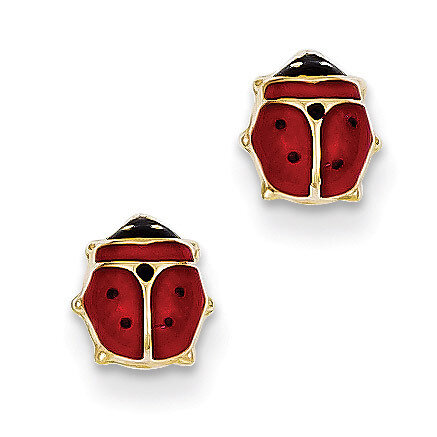Enameled Ladybug Post Earrings 14k Gold XAC855, MPN: XAC855, 886774122885