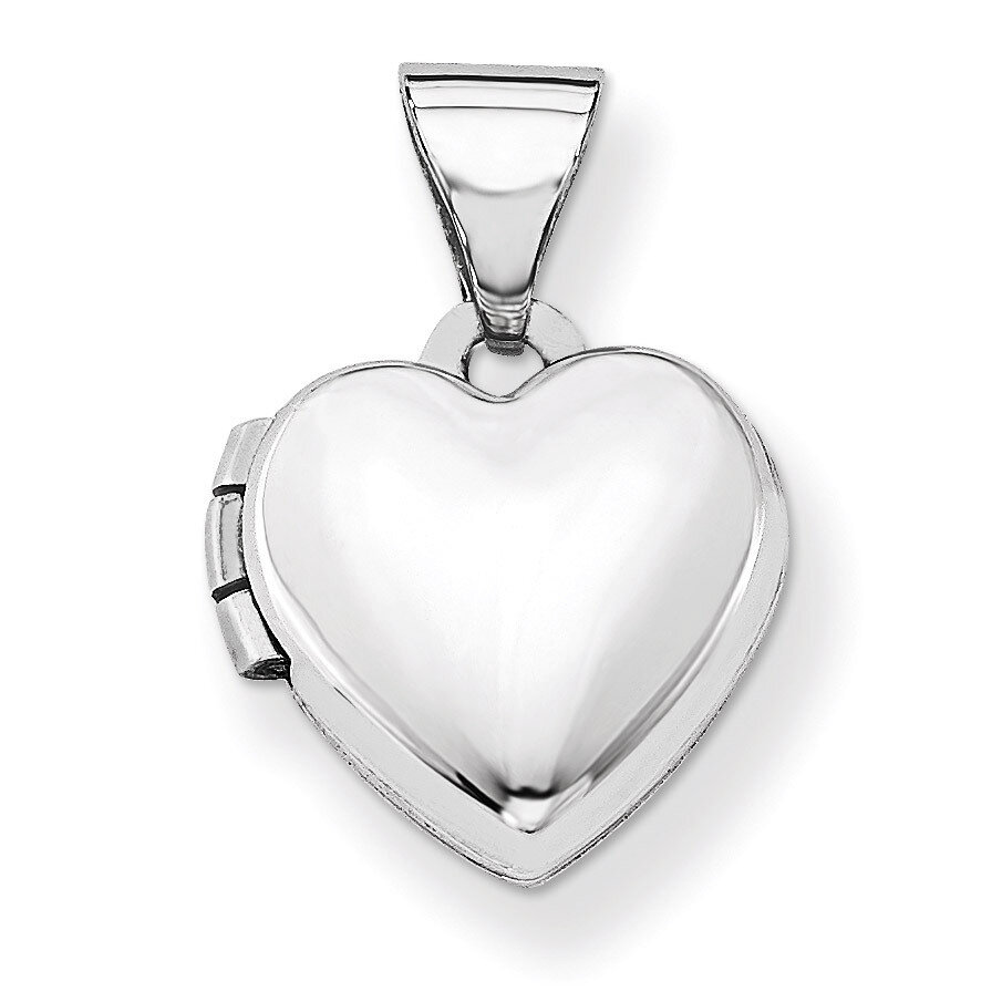 Heart-Shaped Locket 14k White Gold Polished XL302