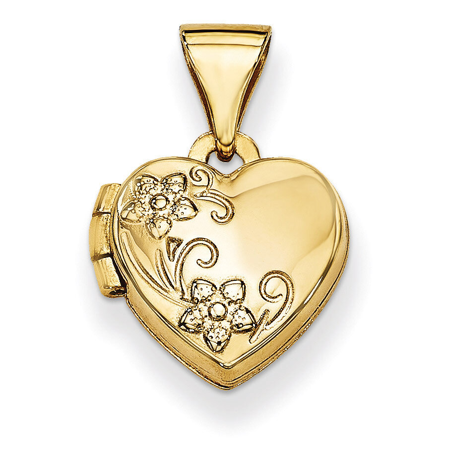 Floral Heart Locket 14k Gold XL62