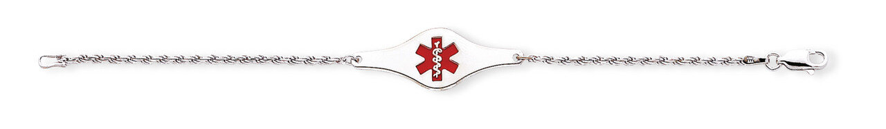 Children's Medical ID Bracelet with Rope Li Sterling Silver XSM59-6