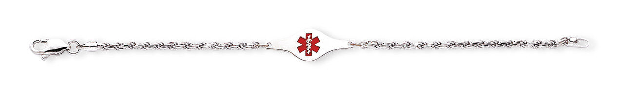 Children's Medical ID Rope Link Bracelet Sterling Silver XSM60-6