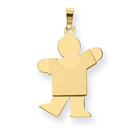 Solid Satin Engravable Boy Charm 14k Gold XK113, MPN: XK113, 883957377094
