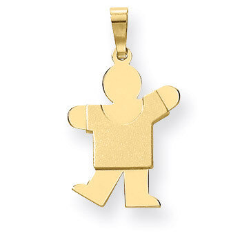 Solid Satin Engravable Boy Charm 14k Gold XK117, MPN: XK117, 883957377179