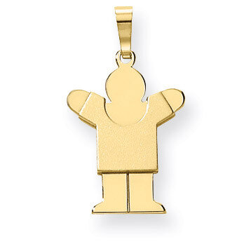 Solid Satin Engravable Boy Charm 14k Gold XK201, MPN: XK201, 883957377322