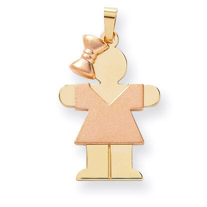 Girl with Bow on Left Engravable Charm 14k Two-tone Gold Large XK248, MPN: XK248, 883957415499