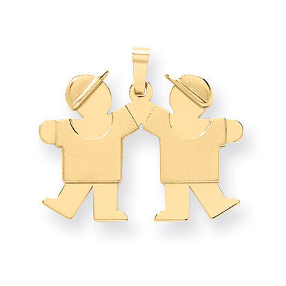 Solid Double Boys Engravable Charm 14k Gold XK285, MPN: XK285, 883957378091