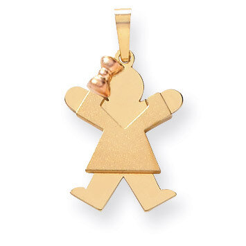 Girl with Bow on Left Engravable Charm 14k Two-tone Gold Small XK396, MPN: XK396, 883957859507