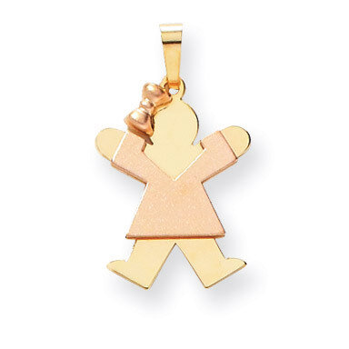 Girl with Bow on Left Engravable Charm 14k Two-tone Gold Small XK408, MPN: XK408, 883957859521