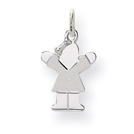 Mini Girl Charm 14k White Gold XK841