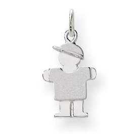 Mini Boy Charm 14k White Gold XK847