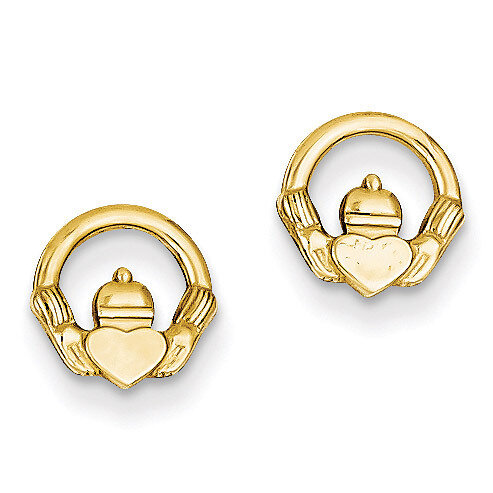 Claddagh Post Earrings 14k Gold A9509, MPN: A9509, 883957897752