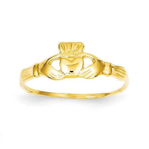Childs Polished Claddagh Ring 14k Gold A9520