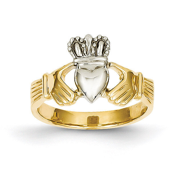 Polished Claddagh Ring 14k Two-tone Gold D101, MPN: D101, 886774616582