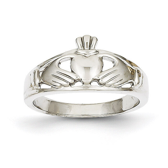 Ladies Claddagh Ring 14k White Gold D1855, MPN: D1855, 886774092522