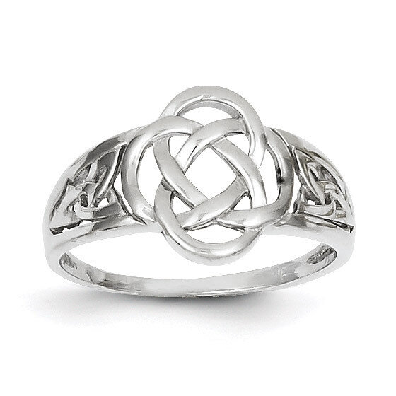 Ladies Celtic Knot Ring 14k White Gold D1871