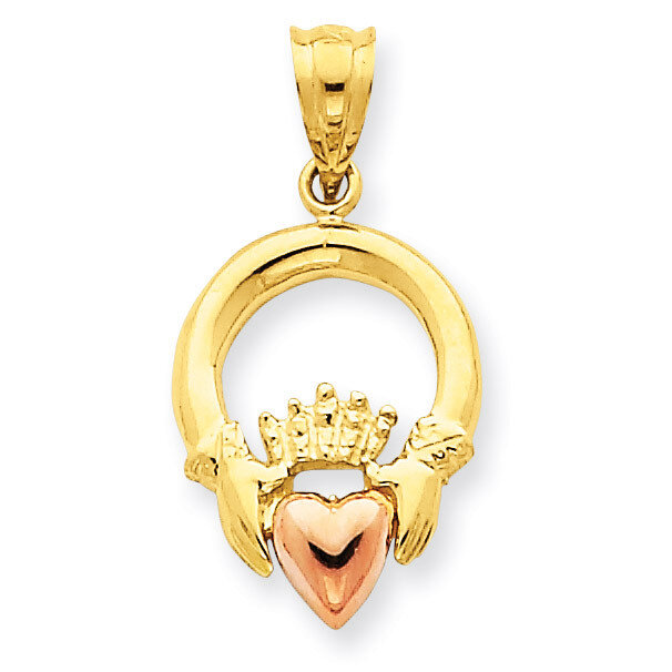 Claddagh Pendant 14k Two-tone Gold D658
