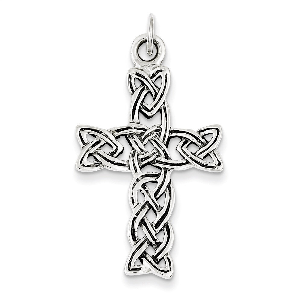 Celtic Cross Pendant Sterling Silver Antiqued QC3277