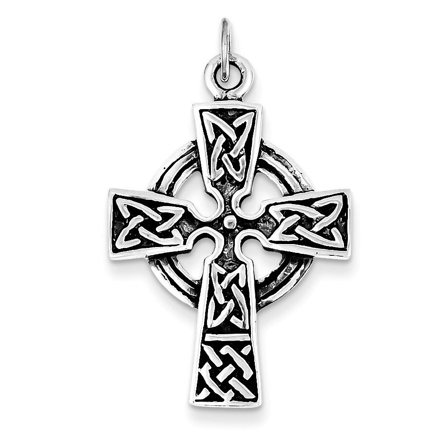 Celtic Cross Charm Sterling Silver Antiqued QC3369