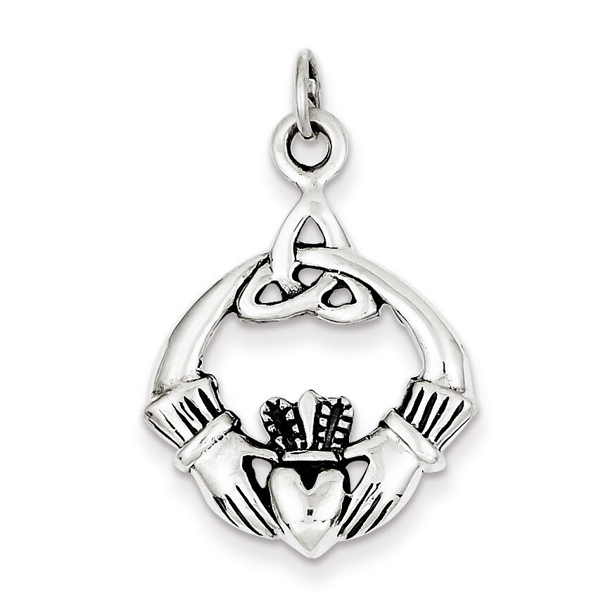 Claddagh Pendant Sterling Silver Antiqued QC3875