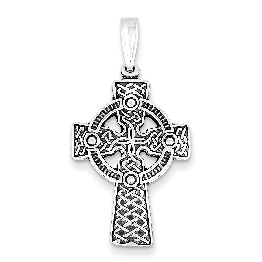 Celtic Cross Pendant Sterling Silver Antiqued QC6676