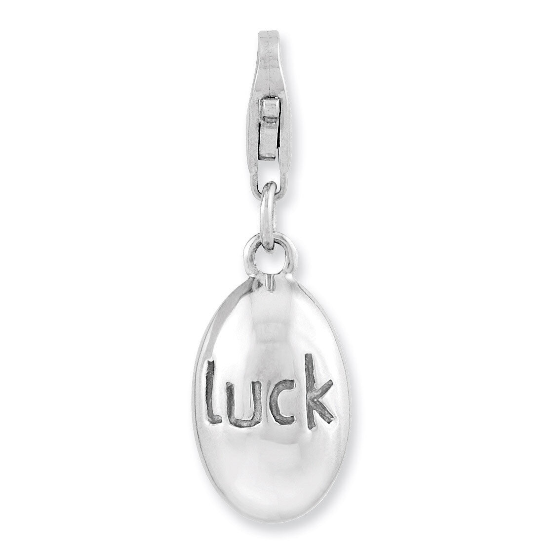 3-D Luck with Lobster Clasp Charm Sterling Silver QCC991