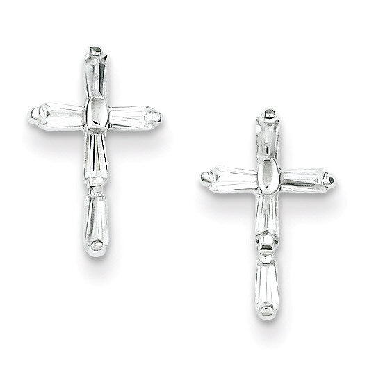Diamond Cross Post Earrings Sterling Silver QE4770, MPN: QE4770, 883957933528