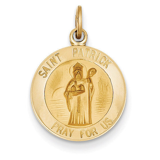 Saint Patrick Medal Charm 14k Gold XR404