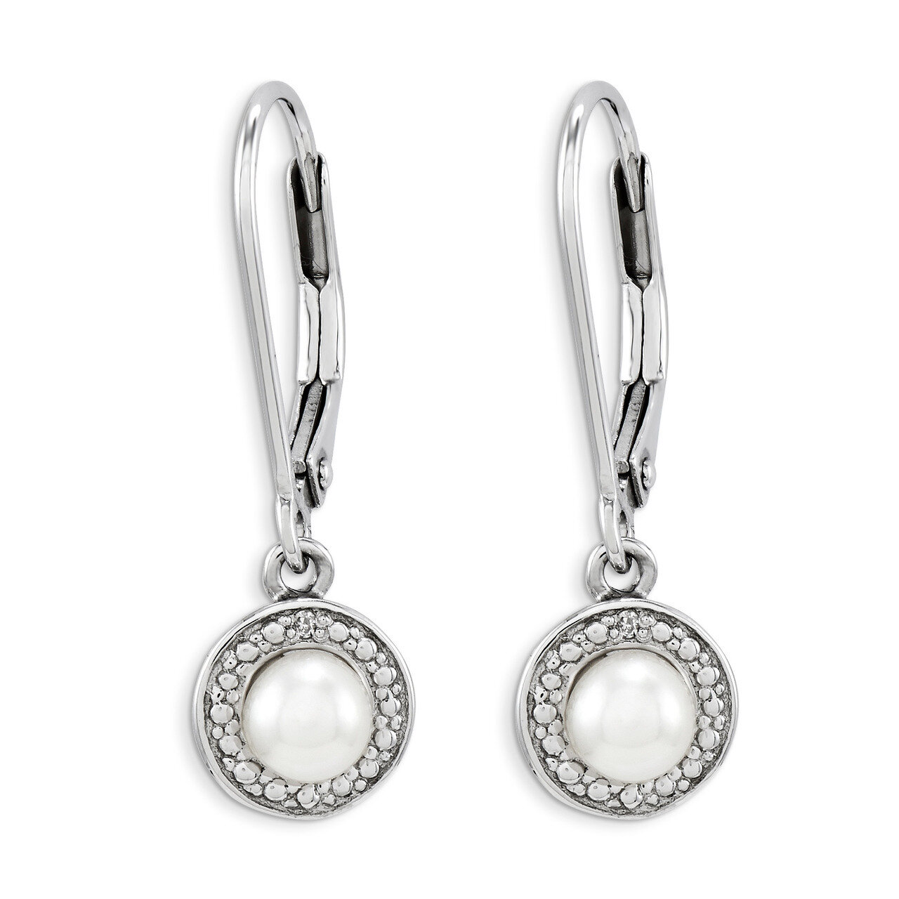 June Pearl Earrings Sterling Silver Diamond QBE11JUN, MPN: QBE11JUN, 883957310114