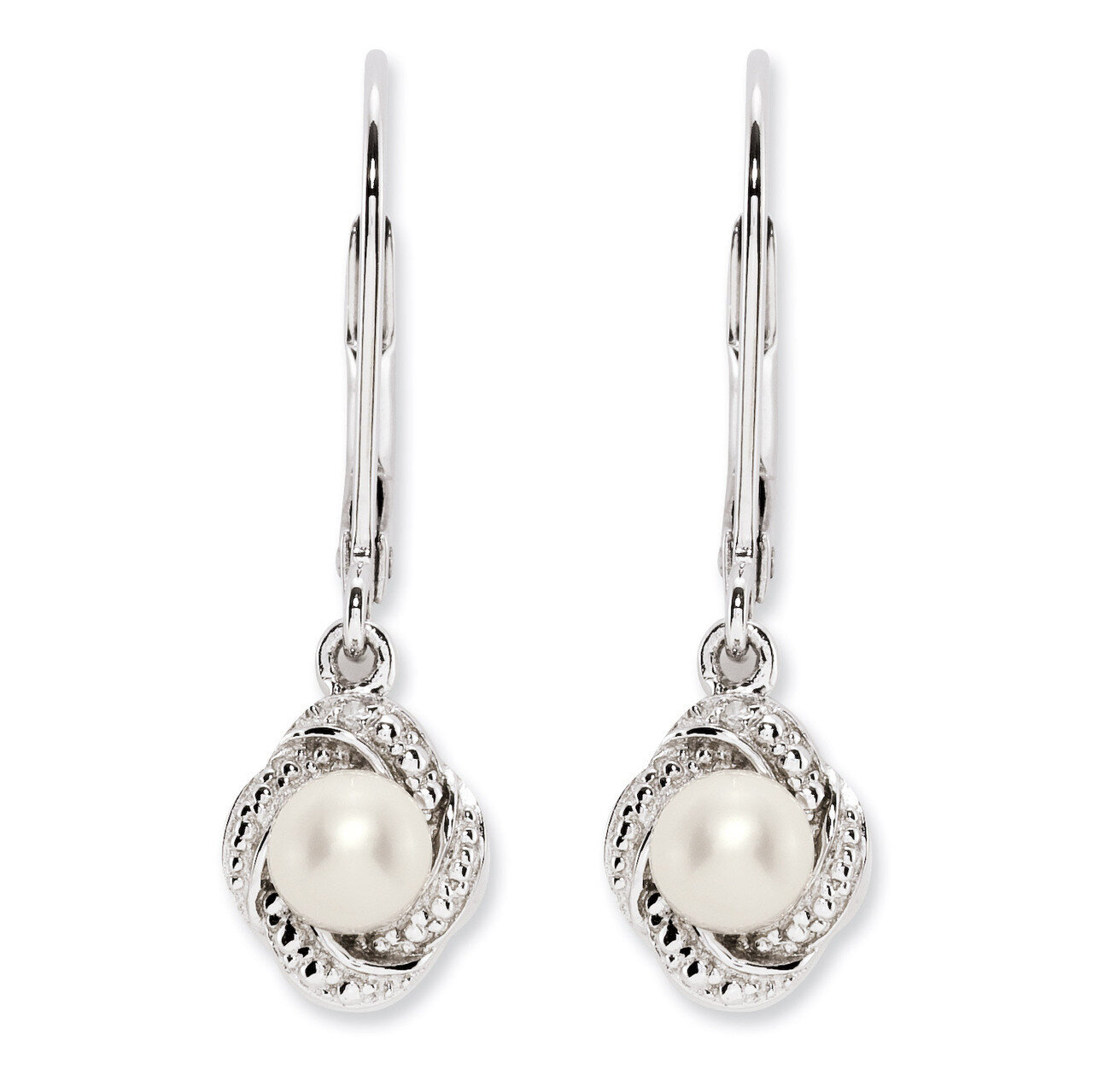 June Pearl Earrings Sterling Silver Diamond QBE12JUN, MPN: QBE12JUN, 883957500706