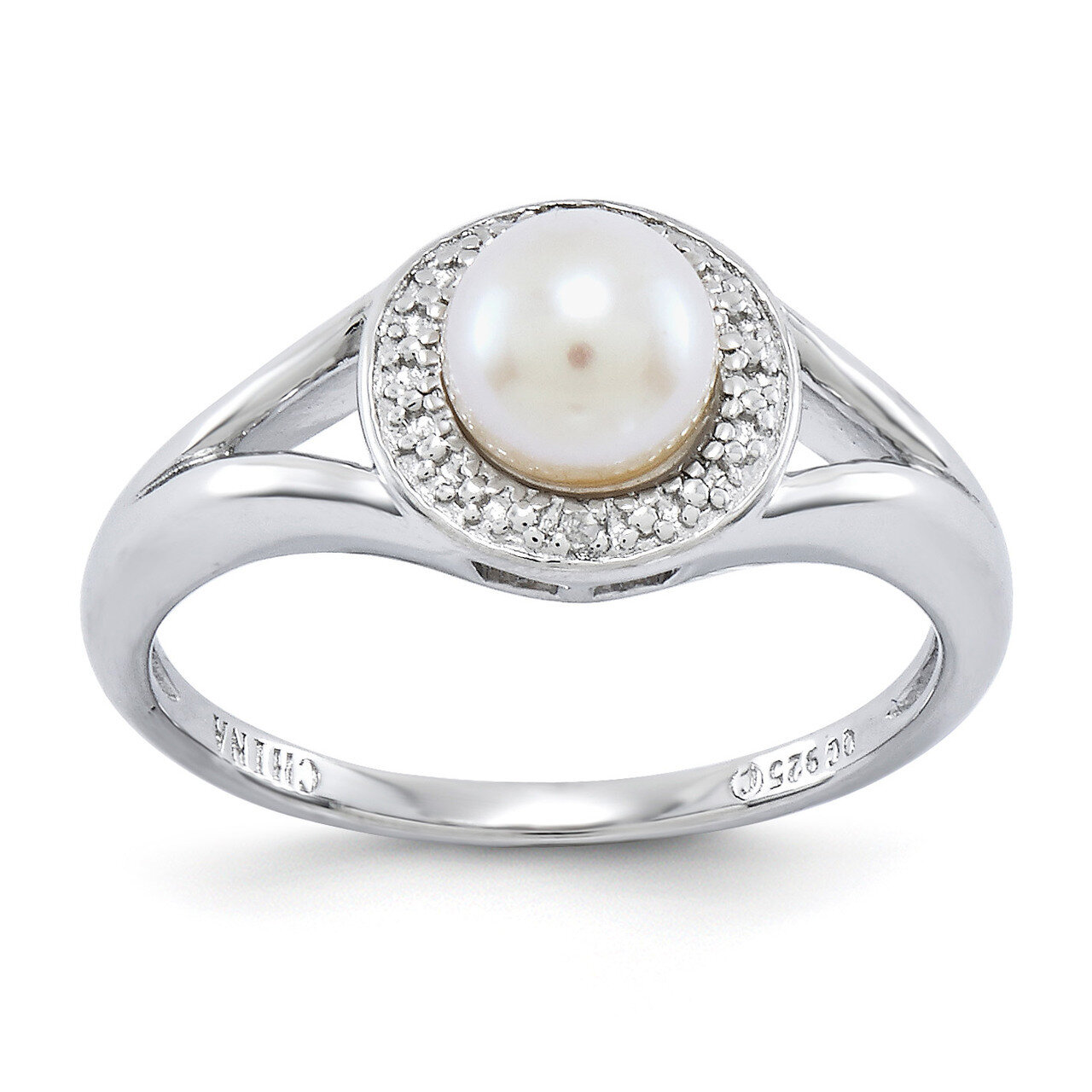 June Pearl Ring Sterling Silver Diamond QBR11JUN, MPN: QBR11JUN, 886774373201