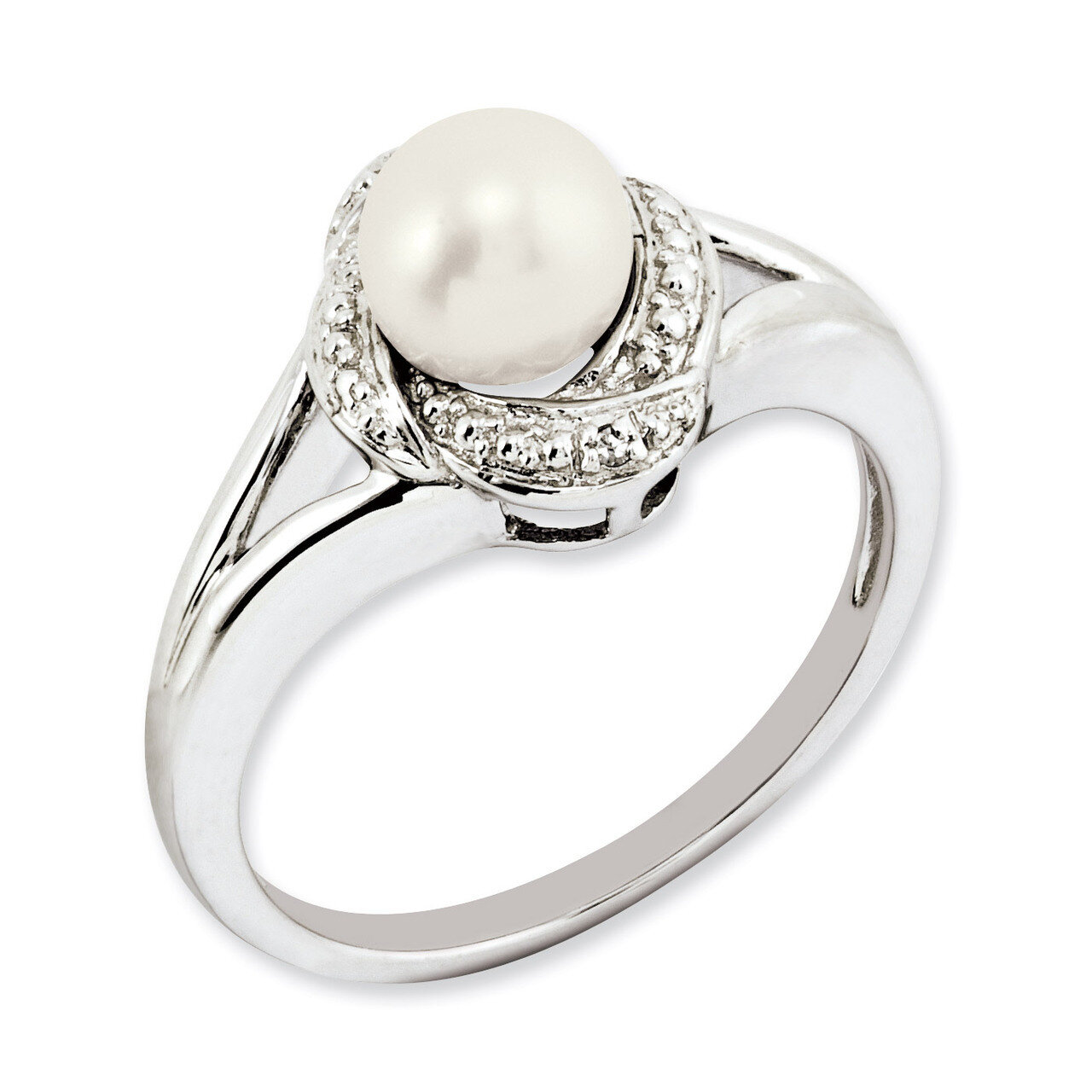 June Pearl Ring Sterling Silver Diamond QBR12JUN, MPN: QBR12JUN, 883957149226